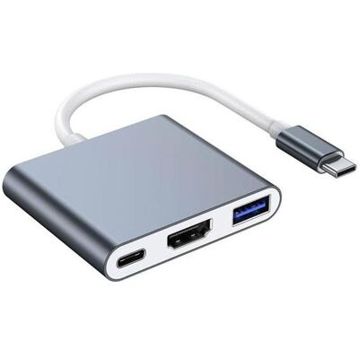 Lippa 3-in-1 87W USB-C PD 4K HDMI Hub USB hub - 3 ports - (USB-C, 3 Ports), Dockingstation + USB Hub, Grau Lippa 3-in-1 87W USB-C PD 4K HDMI Hub USB hub - 3 ports - (USB-C, 3 Ports), Dockingstation + USB Hub, Grau