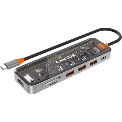 Canyon DS-13, USB-hub, Size: 137.9mm*42.7mm*15mm Weight: 167.5gCable length: 155mm Material: Zinc (USB-C, 7 Ports), Dockingstation + USB Hub, Grau Canyon DS-13, USB-hub, Size: 137.9mm*42.7mm*15mm Weight: 167.5gCable length: 155mm Material: Zinc (USB-C, 7 Ports), Dockingstation + USB Hub, Grau