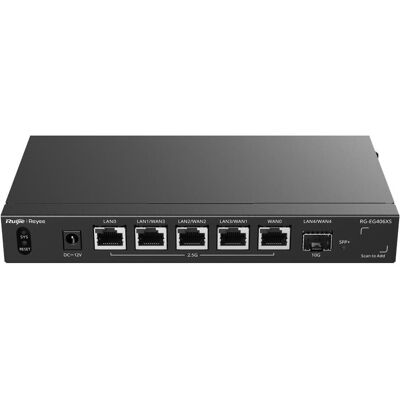 Ruijie RG-EG406XS 5-Port 2,5G Cloud-verwalteter Router, Router, Schwarz Ruijie RG-EG406XS 5-Port 2,5G Cloud-verwalteter Router, Router, Schwarz