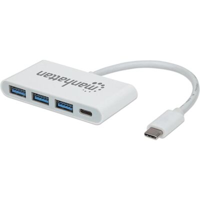Manhattan SuperSpeed (USB-C, 4 Ports), Dockingstation + USB Hub, Weiss Manhattan SuperSpeed (USB-C, 4 Ports), Dockingstation + USB Hub, Weiss