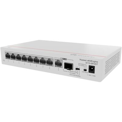 Huawei Ekit Switch S110-8P2ST (10 Ports), Netzwerk Switch, Grau Huawei Ekit Switch S110-8P2ST (10 Ports), Netzwerk Switch, Grau