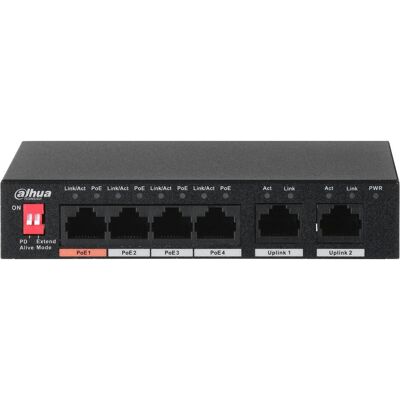 Dahua Technology PFS3006-4ET-60 Netzwerk-Switch Unmanaged Fast Ethernet (10/100) Power over Ethernet (6 Ports), Netzwerk Switch, Schwarz Dahua Technology PFS3006-4ET-60 Netzwerk-Switch Unmanaged Fast Ethernet (10/100) Power over Ethernet (6 Ports), Netzwerk Switch, Schwarz