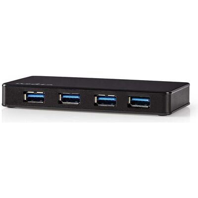 Nedis UHUBU3420BK Schnittstellen-Hub USB 3.2 Gen 1 (3.1 Gen 1) Micro-B Schwarz (Micro USB, 4 Ports), Dockingstation + USB Hub, Schwarz Nedis UHUBU3420BK Schnittstellen-Hub USB 3.2 Gen 1 (3.1 Gen 1) Micro-B Schwarz (Micro USB, 4 Ports), Dockingstation + USB Hub, Schwarz