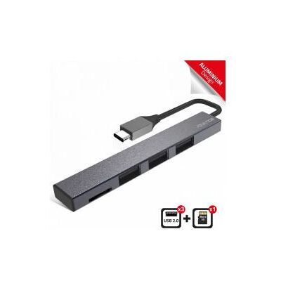 Advance Hub USB 2.0 Type C Xpand Smart - 3 Ports Type A + Lecteur Micro-Sd (USB-C, 3 Ports), Dockingstation + USB Hub, Grau Advance Hub USB 2.0 Type C Xpand Smart - 3 Ports Type A + Lecteur Micro-Sd (USB-C, 3 Ports), Dockingstation + USB Hub, Grau