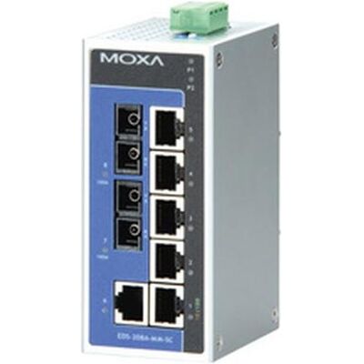 Moxa EtherDevice Switch EDS-208A-MM-SC (8 Ports), Netzwerk Switch, Schwarz Moxa EtherDevice Switch EDS-208A-MM-SC (8 Ports), Netzwerk Switch, Schwarz
