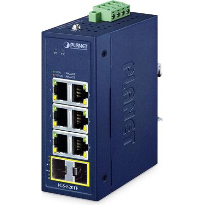 Planet IP30?Compact size 6-Port IGS-820TF Unmanaged Gigabit Ethernet (10/100/1000) Blau (6 Ports), Netzwerk Switch, Blau Planet IP30?Compact size 6-Port IGS-820TF Unmanaged Gigabit Ethernet (10/100/1000) Blau (6 Ports), Netzwerk Switch, Blau