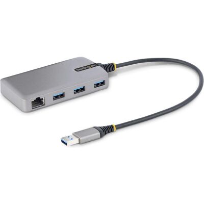 StarTech com 3-Port USB Hub with Ethernet - 3x USB-A Ports - Gigabit Ethernet (RJ-45) - USB 3.0 5Gbp (USB-A, 3 Ports), Dockingstation + USB Hub, Grau StarTech com 3-Port USB Hub with Ethernet - 3x USB-A Ports - Gigabit Ethernet (RJ-45) - USB 3.0 5Gbp (USB-A, 3 Ports), Dockingstation + USB Hub, Grau