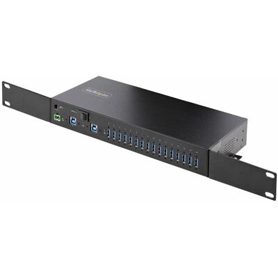 StarTech COM 16-Port Industrie USB 3.0 Hub mit Netzteil 5Gbps Verteiler/Mehrfachstecker fur DIN/Rack (USB-B, 16 Ports), Dockingstation + USB Hub, Schwarz StarTech COM 16-Port Industrie USB 3.0 Hub mit Netzteil 5Gbps Verteiler/Mehrfachstecker fur DIN/Rack (USB-B, 16 Ports), Dockingstation + USB Hub, Schwarz