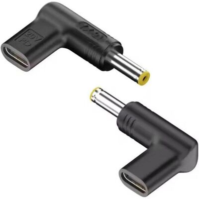 PowerGuard L-Shape USB-C auf DC 5.5 x 1.7 mm Ladeadapter PD 20V 100W (100 W), Notebook Netzteil, Schwarz PowerGuard L-Shape USB-C auf DC 5.5 x 1.7 mm Ladeadapter PD 20V 100W (100 W), Notebook Netzteil, Schwarz