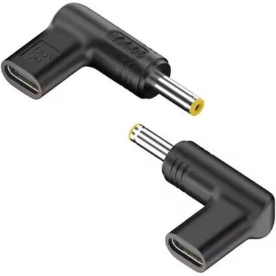 PowerGuard L-Shape USB-C auf DC 5.5 x 2.5 mm Ladeadapter PD 19.5V 100W (100 W), Notebook Netzteil, Schwarz PowerGuard L-Shape USB-C auf DC 5.5 x 2.5 mm Ladeadapter PD 19.5V 100W (100 W), Notebook Netzteil, Schwarz