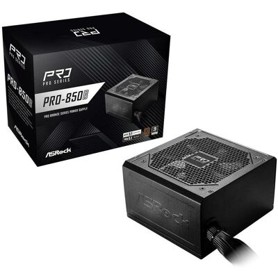 ASRock Pro Series PRO-850B 850W ATX 80+ Bronze black (850 W), PC Netzteil, Schwarz ASRock Pro Series PRO-850B 850W ATX 80+ Bronze black (850 W), PC Netzteil, Schwarz