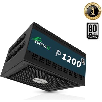 Evolveo P1200, 1200W/ ATX 3.1/ 80+ PLATINUM/ (1200 W), PC Netzteil, Schwarz Evolveo P1200, 1200W/ ATX 3.1/ 80+ PLATINUM/ (1200 W), PC Netzteil, Schwarz