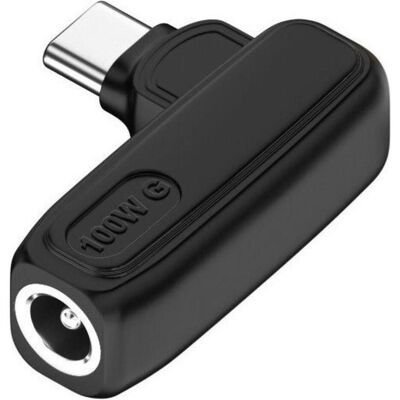PowerGuard L-Shape DC 5.5 x 2.1 mm auf USB-C Ladeadapter PD 100W (100 W), Notebook Netzteil, Schwarz PowerGuard L-Shape DC 5.5 x 2.1 mm auf USB-C Ladeadapter PD 100W (100 W), Notebook Netzteil, Schwarz