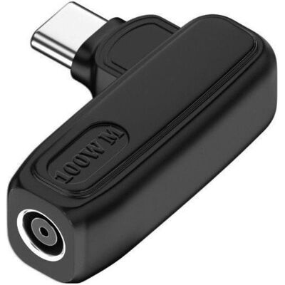 PowerGuard L-Shape DC 4.5 x 3.0 / 0.6 mm auf USB-C Ladeadapter PD 100W (100 W), Notebook Netzteil, Schwarz PowerGuard L-Shape DC 4.5 x 3.0 / 0.6 mm auf USB-C Ladeadapter PD 100W (100 W), Notebook Netzteil, Schwarz