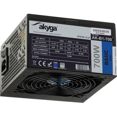 Akyga AK-B1-700BE ATX Power Supply 700W Juodas EDITION P4+4 PCI-E SATA PPFC 12 cm (700 W), PC Netzteil, Schwarz Akyga AK-B1-700BE ATX Power Supply 700W Juodas EDITION P4+4 PCI-E SATA PPFC 12 cm (700 W), PC Netzteil, Schwarz