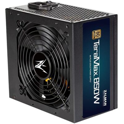 Zalman ZM850-TMX TerraMax 80 PLUS GOLD PSU 850W/Full-modular 99.9% Active PFC/Single (850 W), PC Netzteil, Schwarz Zalman ZM850-TMX TerraMax 80 PLUS GOLD PSU 850W/Full-modular 99.9% Active PFC/Single (850 W), PC Netzteil, Schwarz