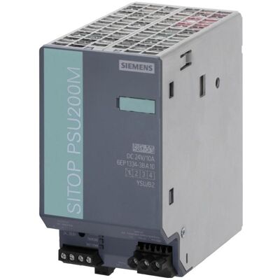 Siemens Systemstromversorgung, SITOP PSU200M 120-230/230-500Vac 24V 10A Siemens Systemstromversorgung, SITOP PSU200M 120-230/230-500Vac 24V 10A