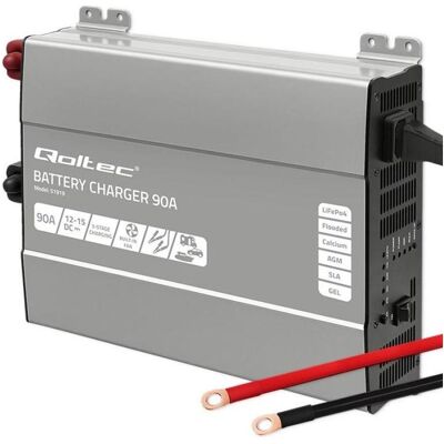 Qoltec Inteligentna profesjonalna ładowarka Monolith do akumulatorów LiFePO4 AGM GEL SLA 90A 12V, PC Netzteil, Schwarz Qoltec Inteligentna profesjonalna ładowarka Monolith do akumulatorów LiFePO4 AGM GEL SLA 90A 12V, PC Netzteil, Schwarz