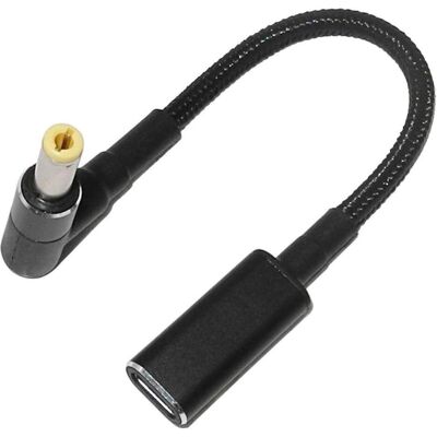 PowerGuard USB-C Notebook PD Fast Charge 10cm DC Barrel (5.5 x 2.5 mm) (100 W), Notebook Netzteil, Schwarz PowerGuard USB-C Notebook PD Fast Charge 10cm DC Barrel (5.5 x 2.5 mm) (100 W), Notebook Netzteil, Schwarz