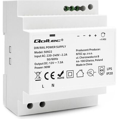 Qoltec DIN-Schienen-Netzteil 85 2 W 12V 7 1 A Grau (85.20 W), PC Netzteil, Grau Qoltec DIN-Schienen-Netzteil 85 2 W 12V 7 1 A Grau (85.20 W), PC Netzteil, Grau