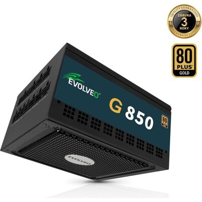 Evolveo G850 zdroj 850W, 80+ GOLD, ATX 3.1, aPFC, 140 mm ventilátor (850 W), PC Netzteil, Schwarz Evolveo G850 zdroj 850W, 80+ GOLD, ATX 3.1, aPFC, 140 mm ventilátor (850 W), PC Netzteil, Schwarz