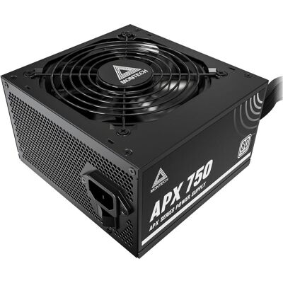Montech Nicht-modulare 80 Plus Weiss zertifizierte PC-Netzteil mit DC-zu-DC-Technologie und 120mm-Lüfter (750 W), PC Netzteil, Schwarz Montech Nicht-modulare 80 Plus Weiss zertifizierte PC-Netzteil mit DC-zu-DC-Technologie und 120mm-Lüfter (750 W), PC Netzteil, Schwarz