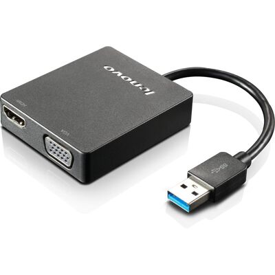 IBM USB 3.0 zu (HDMI, VGA, 21.50 cm), Data + Video Adapter, Schwarz IBM USB 3.0 zu (HDMI, VGA, 21.50 cm), Data + Video Adapter, Schwarz