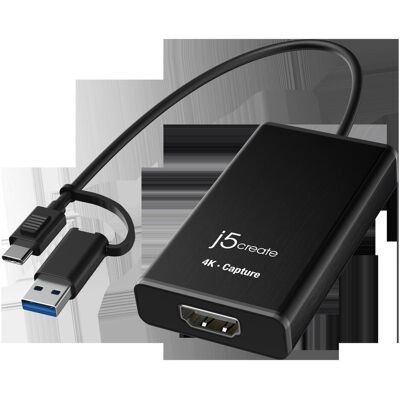 j5Create JVA11-N Adattatore di acquisizione HDMI™ 4K, Nero, USB 3.2 Gen 1 (3.1 Gen 1), 3840 x 2160 P (Android, Mac, Windows), Game Recorder, Schwarz j5Create JVA11-N Adattatore di acquisizione HDMI™ 4K, Nero, USB 3.2 Gen 1 (3.1 Gen 1), 3840 x 2160 P (Android, Mac, Windows), Game Recorder, Schwarz