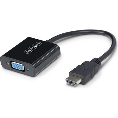 StarTech Adap HDMI to VGA Adapter, 1080p (Audio, VGA, 18.95 cm), Data + Video Adapter, Schwarz StarTech Adap HDMI to VGA Adapter, 1080p (Audio, VGA, 18.95 cm), Data + Video Adapter, Schwarz