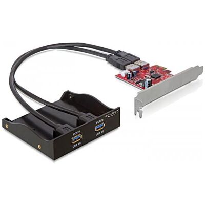 Delock USB 3.0 Front Panel, 2-Port, inkl. PCI Express Card, Kontrollerkarte Delock USB 3.0 Front Panel, 2-Port, inkl. PCI Express Card, Kontrollerkarte