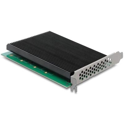 Delock PCI Express 5.0 x16 Karte zu 4 x intern NVMe M.2 Key M mit Kühlkörper, Storage Controller Delock PCI Express 5.0 x16 Karte zu 4 x intern NVMe M.2 Key M mit Kühlkörper, Storage Controller
