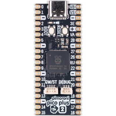 Pimoroni Pico Plus 2 RP2350 Entwicklungsboard, 16MB Flash, 8MB PSRAM, USB-C, Qwiic/ST, 600mA, 3-5,5V, Entwicklungsboard + Kit Pimoroni Pico Plus 2 RP2350 Entwicklungsboard, 16MB Flash, 8MB PSRAM, USB-C, Qwiic/ST, 600mA, 3-5,5V, Entwicklungsboard + Kit