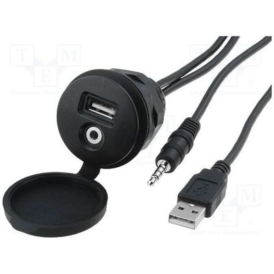 Per.Pic., Car HiFi Kabel, Adapter USB/AUX Jack Buchse 3,5mm 4pin,USB A-Buchse 2m Per.Pic., Car HiFi Kabel, Adapter USB/AUX Jack Buchse 3,5mm 4pin,USB A-Buchse 2m