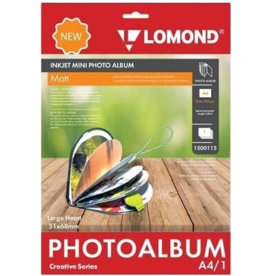 Lomond, Fotoalbum, Inkjet Mini Album Large Heart Matte 51x68mm (Large) Lomond, Fotoalbum, Inkjet Mini Album Large Heart Matte 51x68mm (Large)