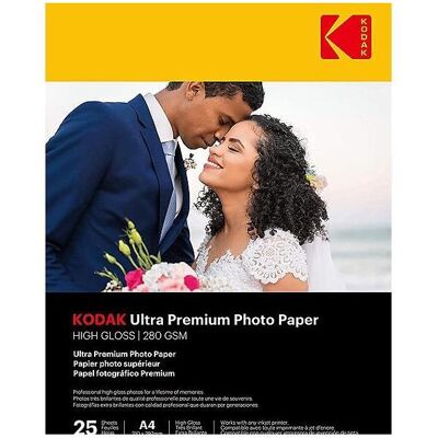 Kodak Ultra Prem Photo 280g 10.4 Glossy A4x25 (280 g/m², A4, 25 Stk.), Fotopapier, Weiss Kodak Ultra Prem Photo 280g 10.4 Glossy A4x25 (280 g/m², A4, 25 Stk.), Fotopapier, Weiss