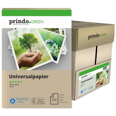 Prindo, Kopierpapier, Prindo A4 Recycling Universalpapier 5x500 Blatt rauchweiß (A4, 2500 Blätter, 80 g/m²) Prindo, Kopierpapier, Prindo A4 Recycling Universalpapier 5x500 Blatt rauchweiß (A4, 2500 Blätter, 80 g/m²)