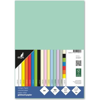 Kangaro, Kopierpapier, Multifunktionspapier, DIN A4, 160 g/qm, pastellgrün beidseitig bedruckbar, holzfrei, chlorfrei gebl (A4, 160 g/m²) Kangaro, Kopierpapier, Multifunktionspapier, DIN A4, 160 g/qm, pastellgrün beidseitig bedruckbar, holzfrei, chlorfrei gebl (A4, 160 g/m²)