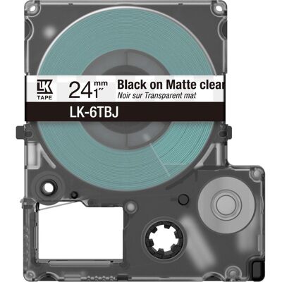Epson Beschriftungsband, Matte Clear/Black 24mm LK-6TBJ (2.40 cm, Transparent) Epson Beschriftungsband, Matte Clear/Black 24mm LK-6TBJ (2.40 cm, Transparent)