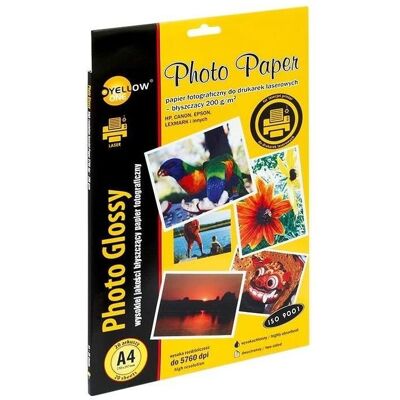 Yellow One Fotopapier für Drucker A4 (350130) (200 g/m², A4, 20 Stk.), Fotopapier, Weiss, Gelb Yellow One Fotopapier für Drucker A4 (350130) (200 g/m², A4, 20 Stk.), Fotopapier, Weiss, Gelb