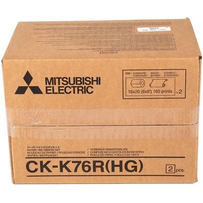 Mitsubishi Electric CK-K 76 R HG 10x15/15x20 cm 640/320 Prints (10x15 cm, 15x20 cm, 640 Stk.), Fotopapier, Weiss Mitsubishi Electric CK-K 76 R HG 10x15/15x20 cm 640/320 Prints (10x15 cm, 15x20 cm, 640 Stk.), Fotopapier, Weiss