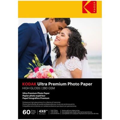 Kodak Ultra Premium Fotopapier - 10x15cm - Glänzend - Pack 60 Kodak Ultra Premium Fotopapier - 10x15cm - Glänzend - Pack 60