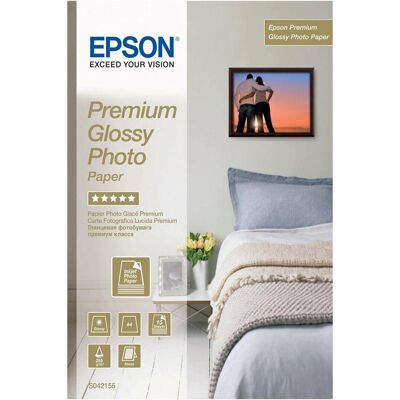 Epson Premium Glossy (255 g/m², A4, 15 Stk.), Fotopapier, Weiss Epson Premium Glossy (255 g/m², A4, 15 Stk.), Fotopapier, Weiss