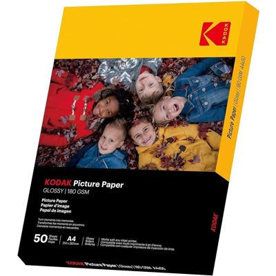Kodak 180gsm 9.1 mil Glossy A4x50 (180 g/m², A4, 50 Stk.), Fotopapier, Weiss Kodak 180gsm 9.1 mil Glossy A4x50 (180 g/m², A4, 50 Stk.), Fotopapier, Weiss