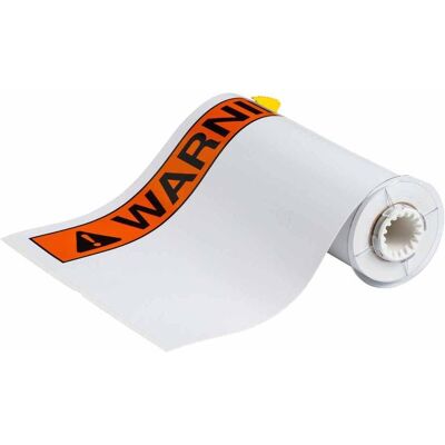Brady, Etikettenrolle, B85-254x356-7569-ANSIWA, vorgedruckte Vinyl-Etiketten, Schwarz & Orange auf weiss, glänzend (257.18 mm) Brady, Etikettenrolle, B85-254x356-7569-ANSIWA, vorgedruckte Vinyl-Etiketten, Schwarz & Orange auf weiss, glänzend (257.18 mm)