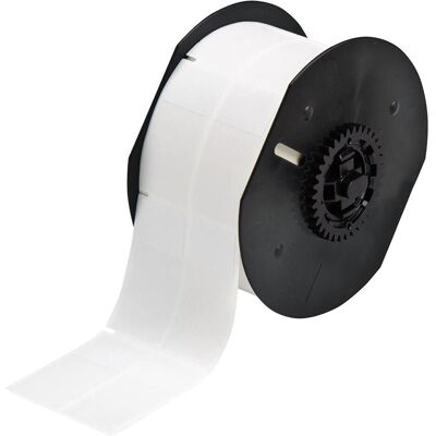 Brady, Etikettenrolle, B33-75-427, selbstlaminierendes Vinyl, Weiss/Transparent, matt, 25.40 x 19.05(57.15) mm, perm (58.42 mm) Brady, Etikettenrolle, B33-75-427, selbstlaminierendes Vinyl, Weiss/Transparent, matt, 25.40 x 19.05(57.15) mm, perm (58.42 mm)