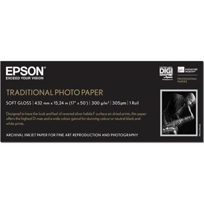 Epson Plotterpapierrolle Traditional Foto Papier, 432mm x 15m, 300g/m² (300 g/m², Plotterrollen), Fotopapier, Weiss Epson Plotterpapierrolle Traditional Foto Papier, 432mm x 15m, 300g/m² (300 g/m², Plotterrollen), Fotopapier, Weiss