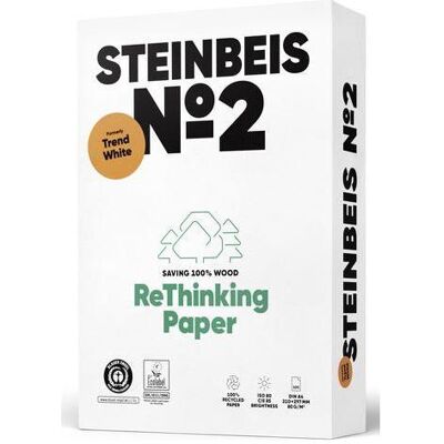 Steinbeis, Kopierpapier, Kopierpapier No 2 Trend White A4, 80 g/m2, weiss, Pack à 500 Blatt (A4, 500 Blätter, 80 g/m²) Steinbeis, Kopierpapier, Kopierpapier No 2 Trend White A4, 80 g/m2, weiss, Pack à 500 Blatt (A4, 500 Blätter, 80 g/m²)