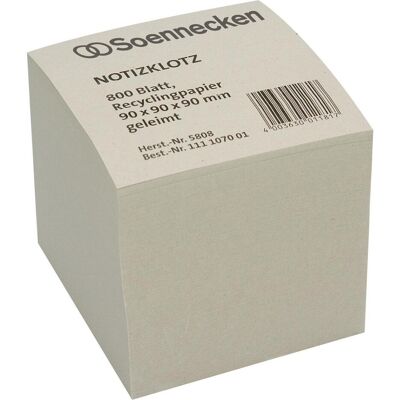 Soennecken, Kopierpapier, Zettelklotz Recycling Masse: 9 x 9 x 9 cm (B x H x T) Grammatur: 80 g/m² (800 Blätter, 80 g/m²) Soennecken, Kopierpapier, Zettelklotz Recycling Masse: 9 x 9 x 9 cm (B x H x T) Grammatur: 80 g/m² (800 Blätter, 80 g/m²)