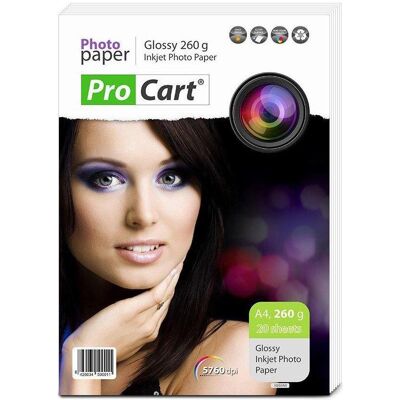 Armor OWA Procart glancets fotopapirs A4 260g/m2 20 lapas (260 g/m², A4, 20 Stk.), Fotopapier, Weiss Armor OWA Procart glancets fotopapirs A4 260g/m2 20 lapas (260 g/m², A4, 20 Stk.), Fotopapier, Weiss