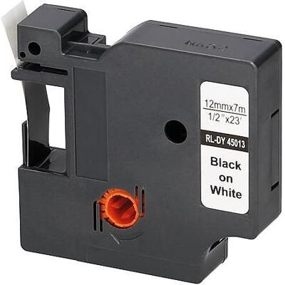 G&G D1 Etikettenband - Etikettenband Weiß Schwarz 12 mm 7 m G&G D1 Etikettenband - Etikettenband Weiß Schwarz 12 mm 7 m
